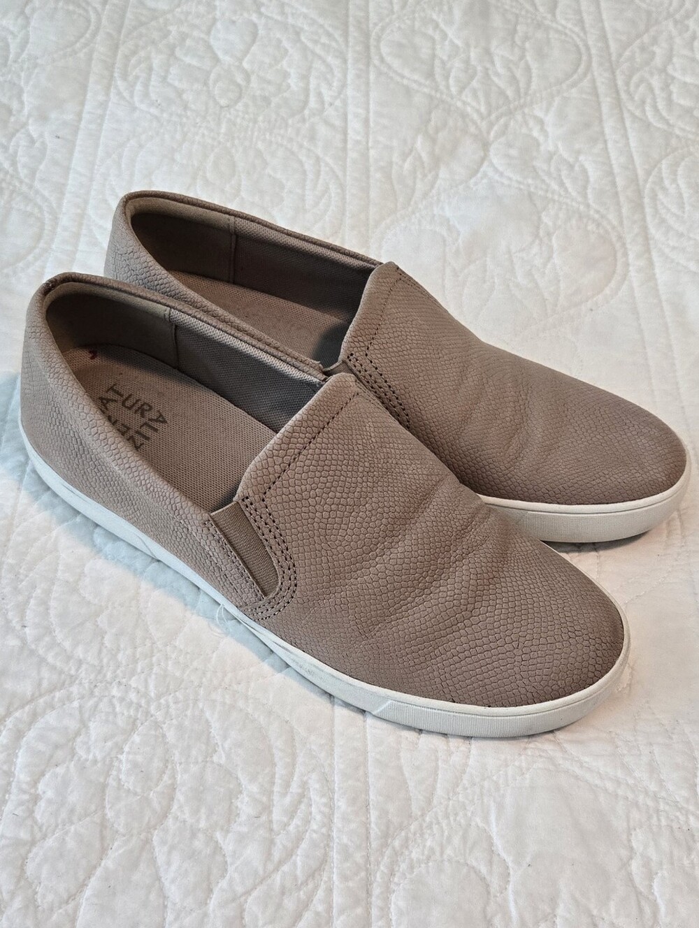 Naturalizer Taupe Leather Slip-On Sneakers
